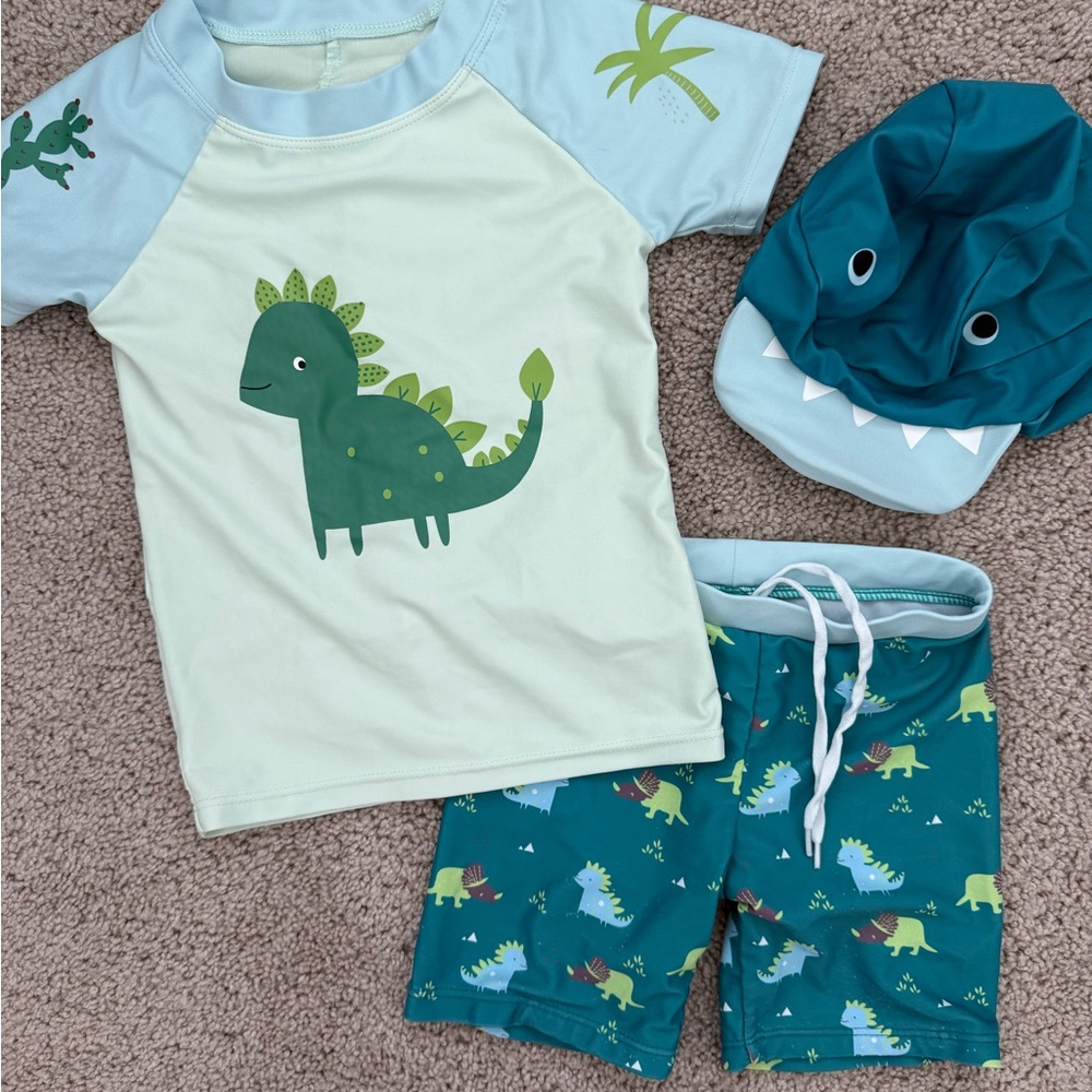 Dinosaur Print Kids Swim Set (3-6m)